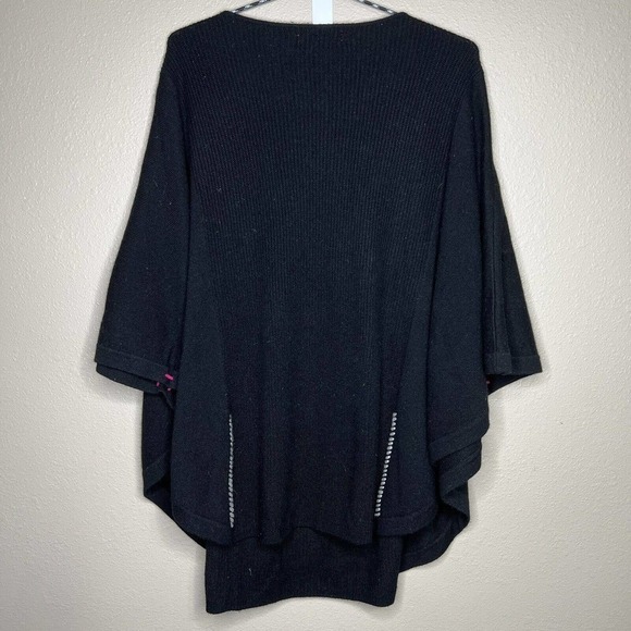 Lable + Thread Women's Black Knit Pullover Poncho Sweater Size S - Picture 6 of 7